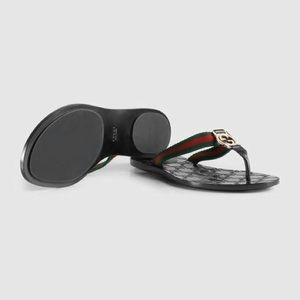 Gucci GG Web Thong Sandals